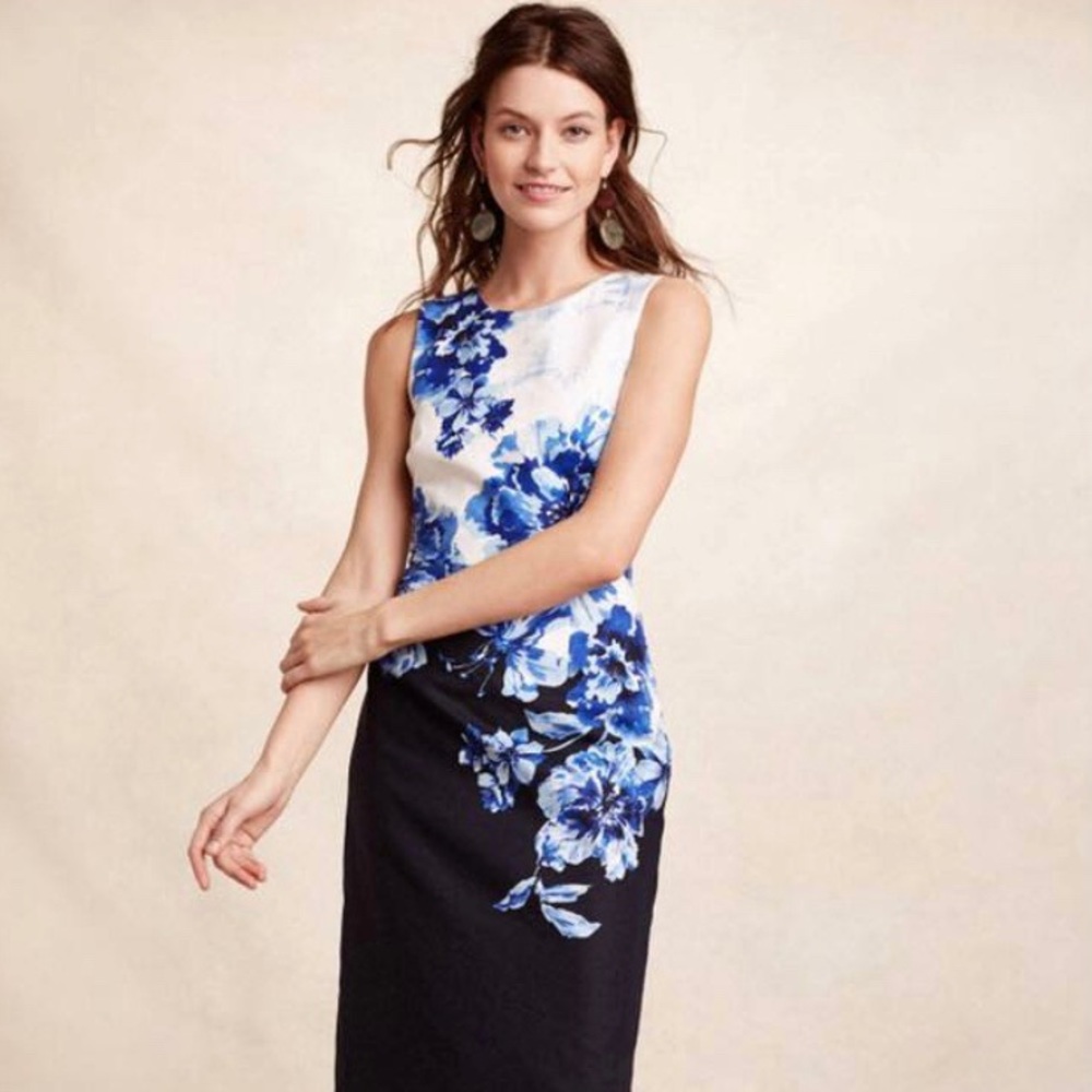 Anthropologie Maeve Blue Floral Dress